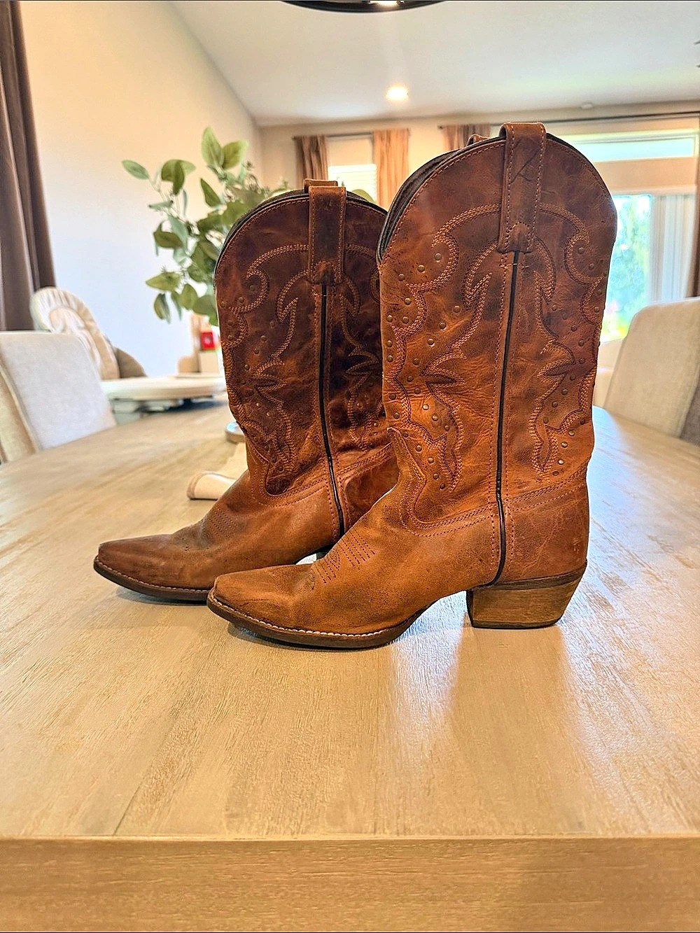 Corral Brown Leather Western Heeled Boots US 7